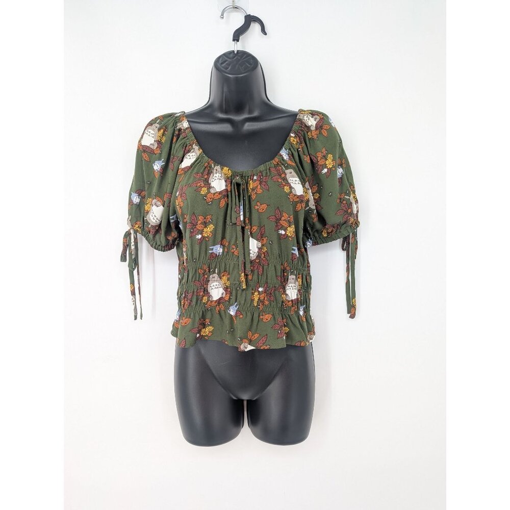 Studio Ghibli Totoro Green Floral Blouse